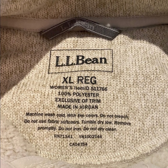 LL Bean Sweater Fleece Mens Gorpcore Vest Beige Size XL - Picture 4 of 9